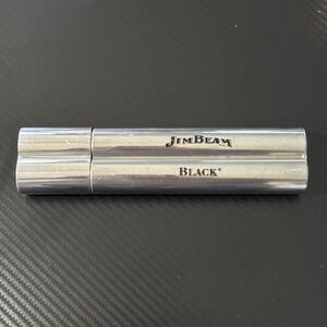 Jim Beam Black Stainless Steel Whiskey Flask & Cigar Case‎